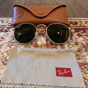 RayBan Polarized Round Metal Sunglasses